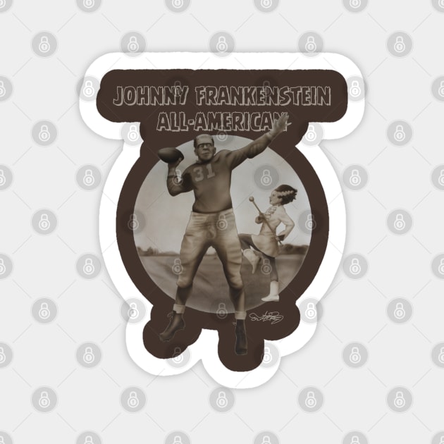 Johnny Frankenstein:All-American or Francis Monster:Everyone's All-American Sticker by frankriggart